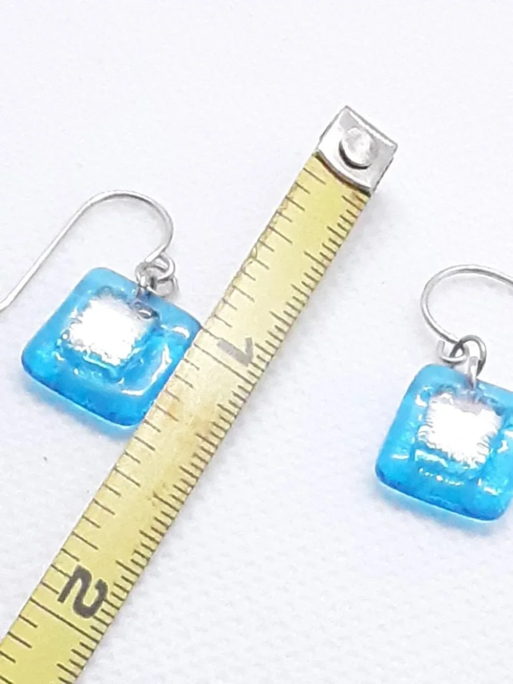 Summer Bright NEW ocean blue glass French wire earrings
